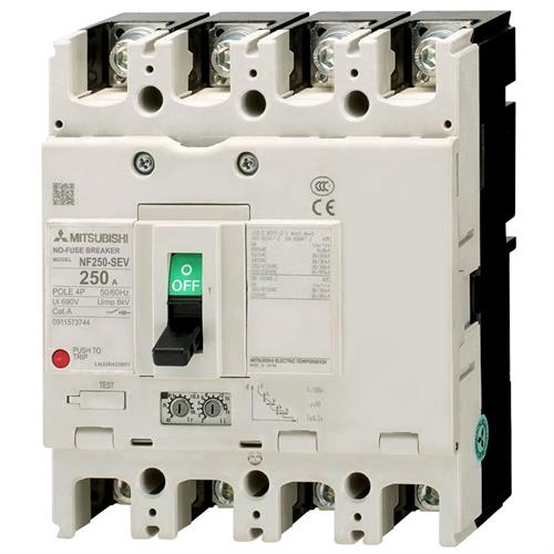 MCCB MITSUBISHI 4P 80-160A 36kA chỉnh dòng 0.5-1.0In ( NF250-SEV )